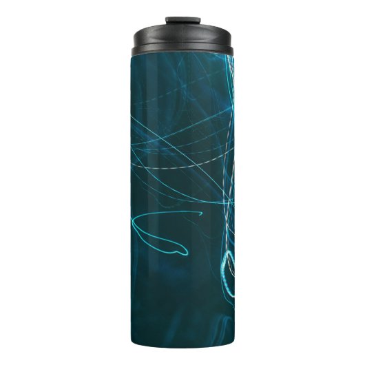 Abstraktes Schwarz-Blau-Bild Thermosbecher (Vorderseite)