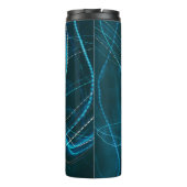 Abstraktes Schwarz-Blau-Bild Thermosbecher (Rückseite)