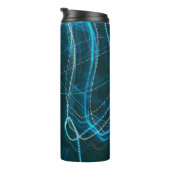 Abstraktes Schwarz-Blau-Bild Thermosbecher (Nach rechts gedreht)