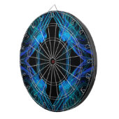 Abstraktes Schwarz/Blau-Fraktal-Dart-Motherboard Dartscheibe (Vorderseite rechts)