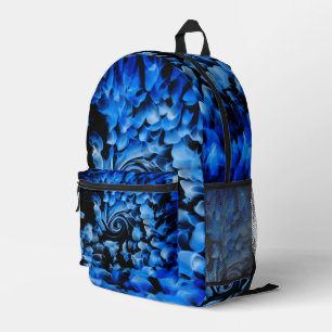 Abstraktes Schwarz-Blau-Glas Bedruckter Rucksack