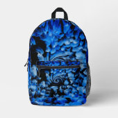 Abstraktes Schwarz-Blau-Glas Bedruckter Rucksack (Vorderseite)