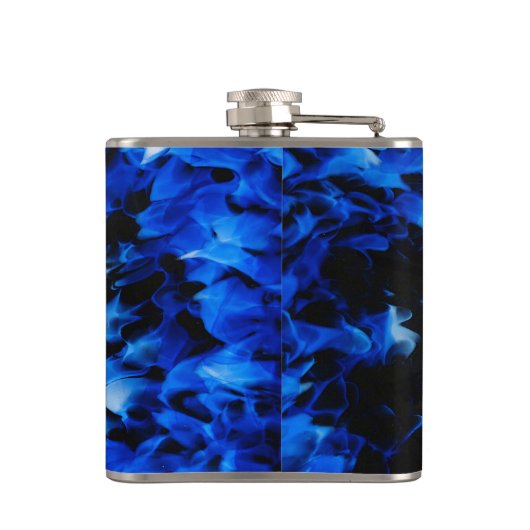 Abstraktes Schwarz-Blau-Glas Flachmann (Rückseite)