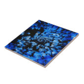 Abstraktes Schwarz-Blau-Glas Fliese (Seite)