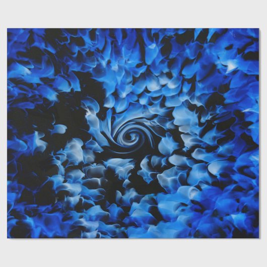 Abstraktes Schwarz-Blau-Glas Geschenkpapier (Flach)