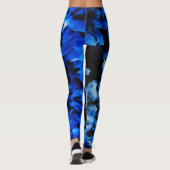 Abstraktes Schwarz-Blau-Glas Leggings (Rückseite)