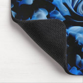 Abstraktes Schwarz-Blau-Glas Mousepad (Ecke)