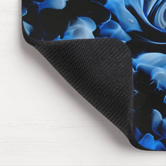 Abstraktes Schwarz-Blau-Glas Mousepad (Ecke)