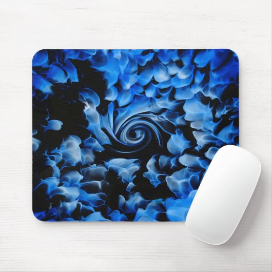 Abstraktes Schwarz-Blau-Glas Mousepad (Mit Mouse)
