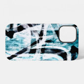 Abstraktes Schwarz-Blau-Graffiti Case-Mate-iPhone iPhone Hülle (Rückseite (Horizontal))