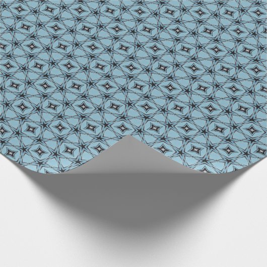 Abstraktes Schwarz-Blau-Muster Geschenkpapier (Ecke)