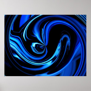 Abstraktes Schwarz-Blau-Poster Poster