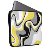 Abstraktes Schwarz-Gelb-Fluid Laptopschutzhülle (Vorne Rechts)