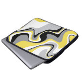 Abstraktes Schwarz-Gelb-Fluid Laptopschutzhülle (Vorne Knopf)