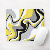 Abstraktes Schwarz-Gelb-Fluid Mousepad (Mit Mouse)