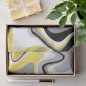 Abstraktes Schwarz-Gelb-Fluid Seidenpapier (Geschenk)