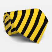 Abstraktes, schwarz-gelb gestreiftes Muster Krawatte (Gerollt)