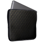 Abstraktes Schwarz-Gold-geometrisches Muster Laptopschutzhülle (Vorne Rechts)