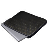 Abstraktes Schwarz-Gold-geometrisches Muster Laptopschutzhülle (Vorne Knopf)