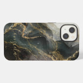 Abstraktes Schwarz-Gold-Marmor iPhone Hülle (Rückseite (Horizontal))