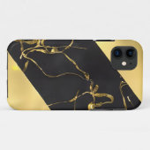 Abstraktes Schwarz-Gold-Muster Case-Mate iPhone Hülle (Rückseite (Horizontal))
