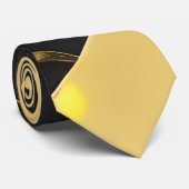 Abstraktes Schwarz-Gold-Muster Krawatte (Gerollt)