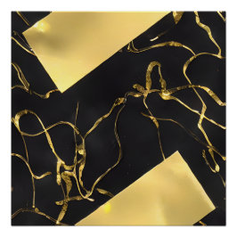 Abstraktes Schwarz-Gold-Muster Poster