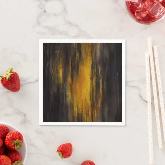 Abstraktes Schwarz-Gold-Muster Serviette (Beispiel)