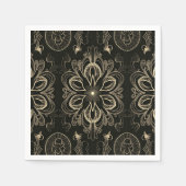 Abstraktes Schwarz-Gold-Muster Serviette (Vorderseite)