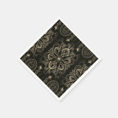 Abstraktes Schwarz-Gold-Muster Serviette (Ecke)