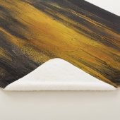 Abstraktes Schwarz-Gold-Muster Sherpadecke (3/4)