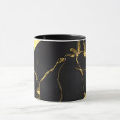 Abstraktes Schwarz-Gold-Muster Tasse (Zentrum)