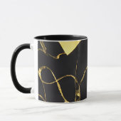 Abstraktes Schwarz-Gold-Muster Tasse (Links)