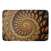 Abstraktes Schwarz-Gold-Spiral-Fraktal Badematte (Vorderseite)
