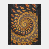 Abstraktes Schwarz-Gold-Spiral-Fraktal Fleecedecke (Vorderseite)