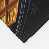 Abstraktes Schwarz-Gold-Spiral-Fraktal Fleecedecke (Ecke)