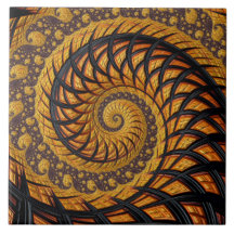 Abstraktes Schwarz-Gold-Spiral-Fraktal
