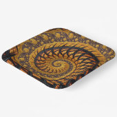 Abstraktes Schwarz-Gold-Spiral-Fraktal Pappteller (Gewinkelt)
