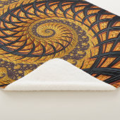 Abstraktes Schwarz-Gold-Spiral-Fraktal Sherpadecke (3/4)