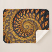 Abstraktes Schwarz-Gold-Spiral-Fraktal Sherpadecke (Vorderseite (Horizontal))
