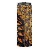 Abstraktes Schwarz-Gold-Spiral-Fraktal Thermosbecher (Rückseite)