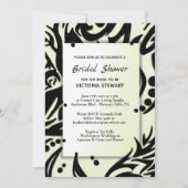 Abstraktes Schwarz-Grün-Brautparty Einladung (Vorderseite)