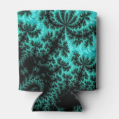 Abstraktes Schwarz-Grün-Fraktal Kunst Dosenkühler (Rückseite)