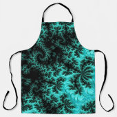 Abstraktes Schwarz-Grün-Fraktal-Muster Schürze (Vorderseite)