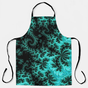 Abstraktes Schwarz-Grün-Fraktal-Muster Schürze