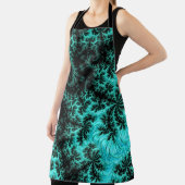 Abstraktes Schwarz-Grün-Fraktal-Muster Schürze (InSitu)