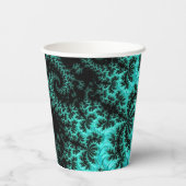 Abstraktes Schwarz-Grün-Fraktal Pappbecher (Rückseite)