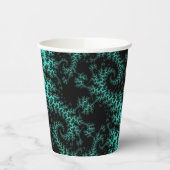 Abstraktes Schwarz-Grün-Fraktal Pappbecher (Links)