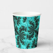 Abstraktes Schwarz-Grün-Fraktal Pappbecher (Rechts)