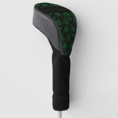 Abstraktes Schwarz-Grün-Muster Personalisiert Golf Headcover (angewinkelt)